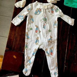 Pottery barn Peter rabbit footie